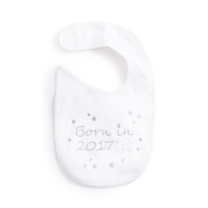 Born in 2017 Embroidered Bib