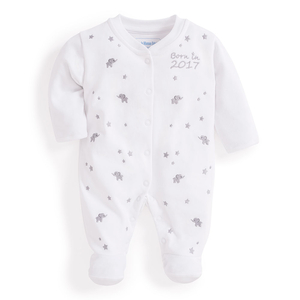 Born in 2017 Embroidered Sleepsuit