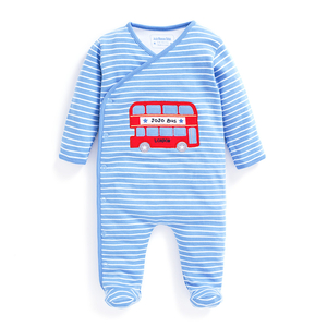 Bus Applique Baby Sleepsuit