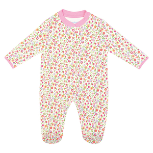 Cherry Floral Baby Sleepsuit