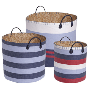 Denim Blue Stripe Basket Set