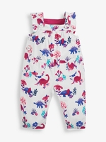 Dino Floral Print Cord Baby Dungarees