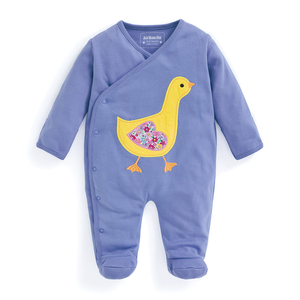 Duck Appliqué Baby Sleepsuit