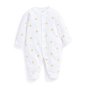 Duck Embroidered Baby Sleepsuit