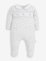 Elephant Smocked Baby Sleepsuit