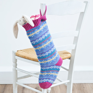 Fair Isle Knitted Christmas Stocking