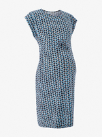Geo Print Maternity & Nursing Drawstring Tunic Dress