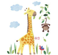 Giraffe Height Chart Wall Stickers