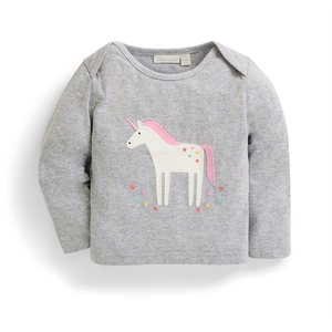 Grey Unicorn Baby Top