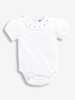 Heart Embroidered Frill Collar Baby Bodysuit