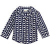 JoJo Maman Bebe Navy Elephant Print Pull On Shirt
