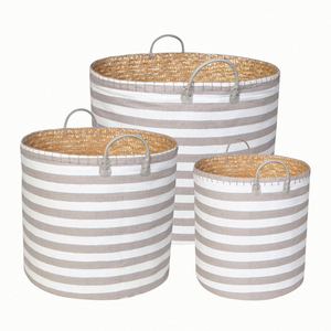 Natural Stripe Nesting Basket Set