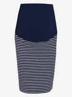 Navy Breton Stripe Maternity Skirt