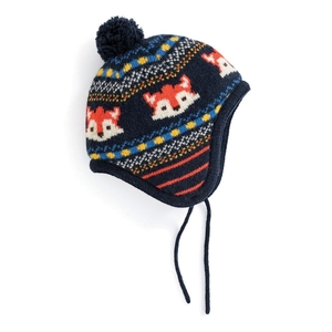 Navy Fox Fair Isle Hat