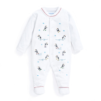 Penguin Embroidered Baby Sleepsuit