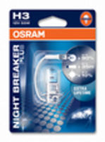 H3 OSRAM Night Breaker Plus +90% More Light,  50% Improved Life Xenon Headlight Bulbs (Pack of 2)