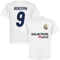 Galácticos Madrid Benzema 9 Team T-shirt - White - XXXXL