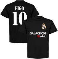 Galácticos Madrid Figo 10 Team T-shirt - Black - 5XL
