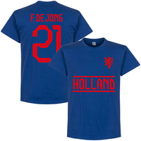 Holland F. De Jong 21 Team T-shirt - Royal - XXXXL
