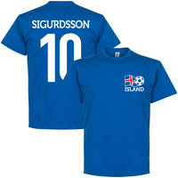 Iceland Crest Sigurdsson 10 T-Shirt - Blue - XXXXL