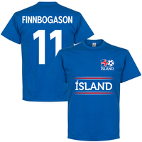 Iceland Finnbogason 11 Team T-Shirt - Royal - XXXXL