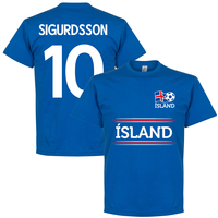 Iceland Sigurdsson 10 Team T-Shirt - Royal - XXXXL