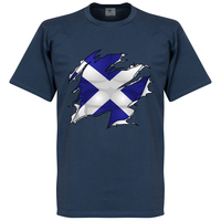 Scotland Ripped Flag KIDS T-Shirt - Navy - 2 Years