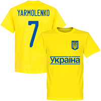 Ukraine Yarmolenko 7 2020 Team T-Shirt - Yellow - XXL