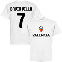 Valencia David Villa 7 Team T-shirt - White - XXXXL
