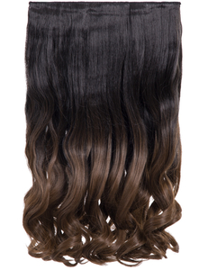 Luxury Ombre One Piece Curly Clip-In Natural Black to Tanned Brown 1BTT10