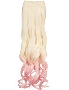 Luxury Ombre One Piece Curly Clip-in Pure Blonde to Pastel Pink 613TTPastelPink