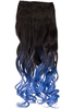 Luxury Ombre One Piece Curly Clip-in Raven to Electric Blue 2TTElectricBlue