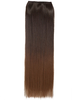 Luxury Ombre One Piece Straight Clip-In Chocolate Brown to Amber 6TT30