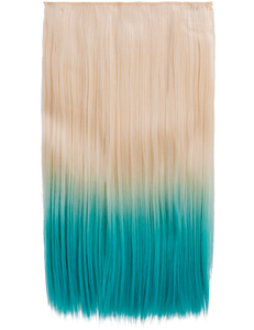 Luxury Ombre One Piece Straight Clip-in Pure Blonde to Lagoon Blue 613TTLagoonBlue