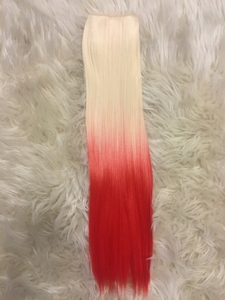 Luxury Ombre One Piece Straight Clip-In Pure Blonde to Red 613TTRED