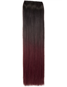 Luxury Ombre One Piece Straight Clip-in Raven to Burgundy 2T118