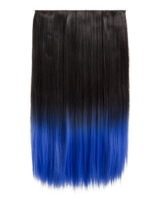 Luxury Ombre One Piece Straight Clip-in Raven to Electric Blue 2TTElectricBlue