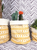 Bohemia Design Dot Dash Print Canvas Storage Pots,  Mustard