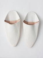 Bohemia Design Moroccan Classic Pointed Babouche Slippers Slight Seconds,  Medium (),  Antique White