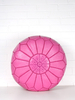 Bohemia Design Moroccan Leather Pouffe,  Fuchsia