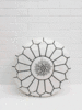 Bohemia Design Moroccan Leather Pouffe,  White & Black (slight seconds)