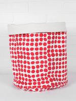 Bohemia Design Spot Print Canvas Storage Pots,  Hot Pink
