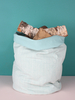 Bohemia Design Stripe Canvas Storage Pots,  Duck Egg