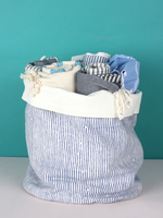 Bohemia Design Stripe Canvas Storage Pots,  White