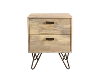 Pale Natural Hairpin Leg Bedside Table