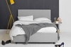 Grey Fabric Ottoman Bed - Plain Double