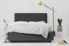 Grey Velvet Fabric Bed - Plain Double