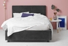 Grey Velvet Fabric Ottoman Bed - Plain King
