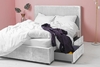 Silver Velvet Fabric 4 Drawer Bed - Plain King