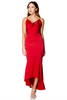 Diamond Cami Strap High Low Midi Dress